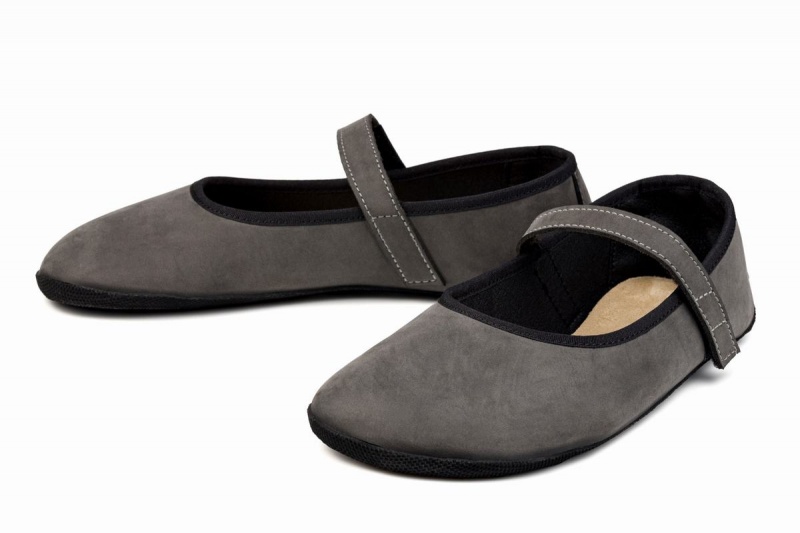 Ballerine Ahinsa Ananda Nubuck Barefoot Femme Grise | OBQ2891FY