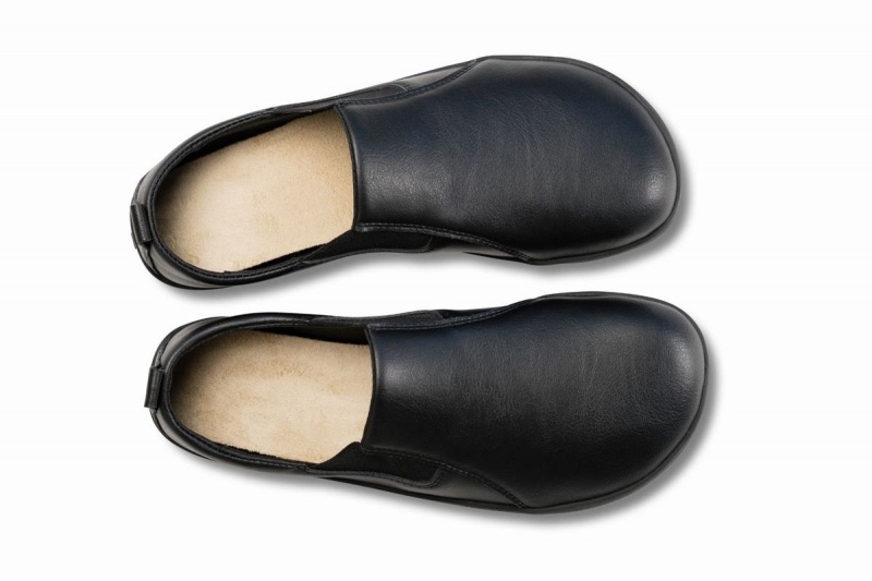 Baskets À Enfiler Ahinsa Vegan Cuir Barefoot Homme Noir | NPP2030OG