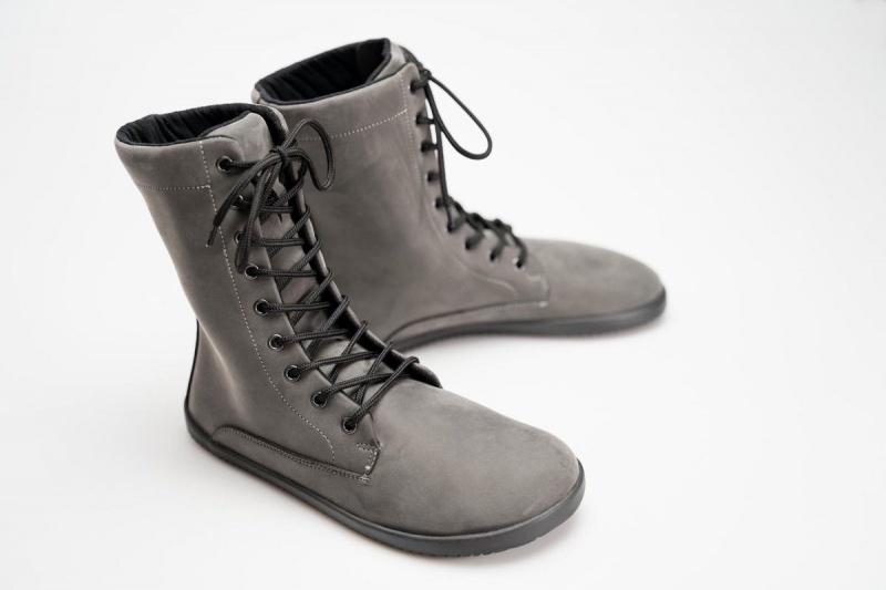 Bottes D'hiver Ahinsa Jaya Nubuck Barefoot Homme Grise | SUR4290LC