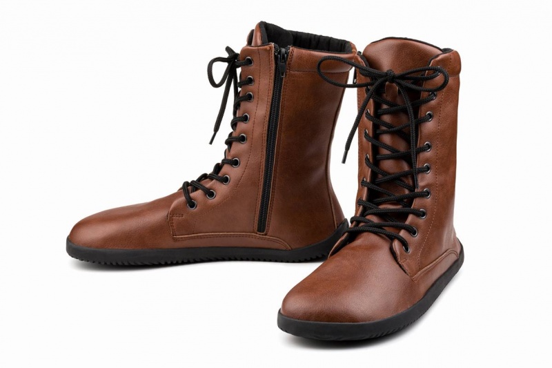 Bottes D'hiver Ahinsa Jaya Zip-up Barefoot Femme Marron | IWD3946PH