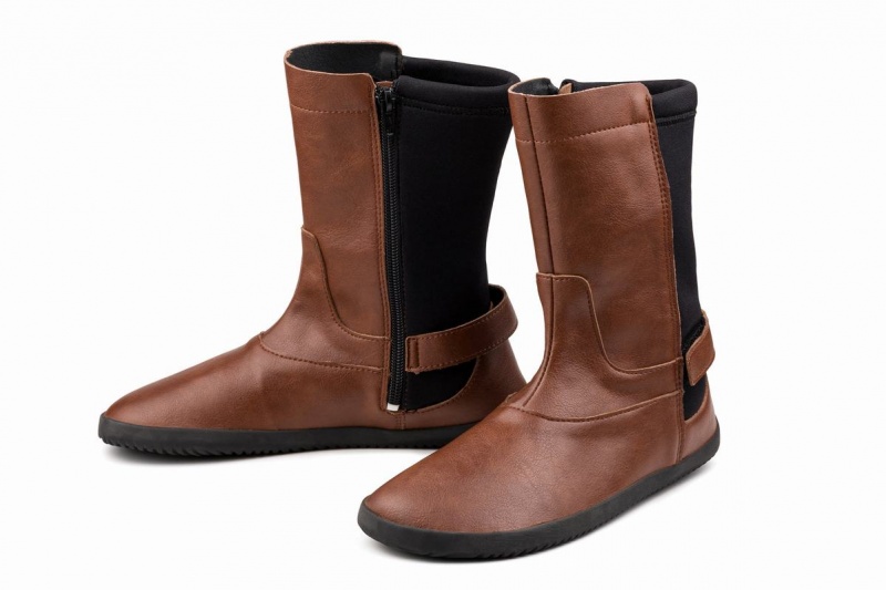 Bottes Mi-mollet Ahinsa Barefoot Femme Marron | GGQ7080HM