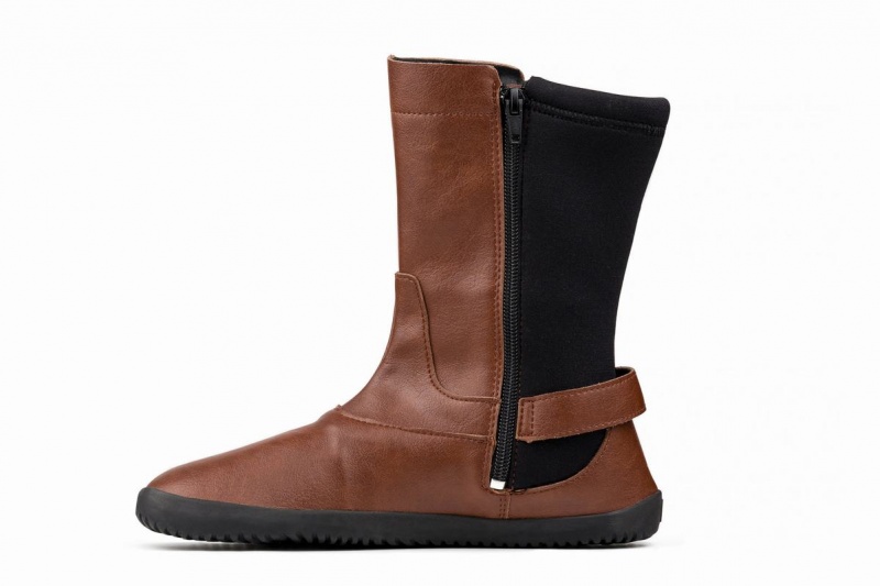 Bottes Mi-mollet Ahinsa Barefoot Femme Marron | GGQ7080HM