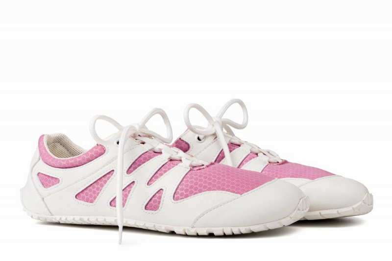 Chaussures Running Ahinsa Chitra Run Barefoot Femme Rose Blanche | AMI7132HT