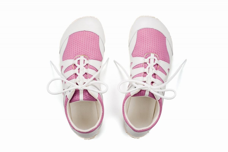 Chaussures Running Ahinsa Chitra Run Barefoot Femme Rose Blanche | AMI7132HT