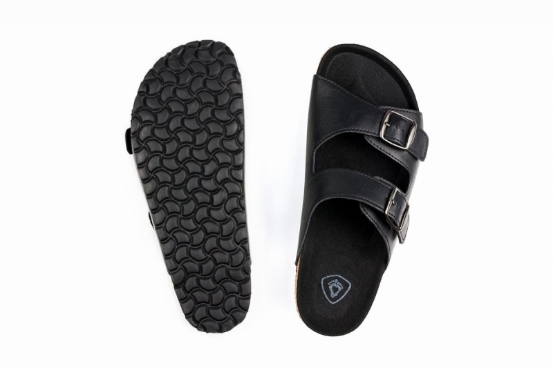 Sandales Ahinsa Barefoot Homme Noir | SJK8178YF