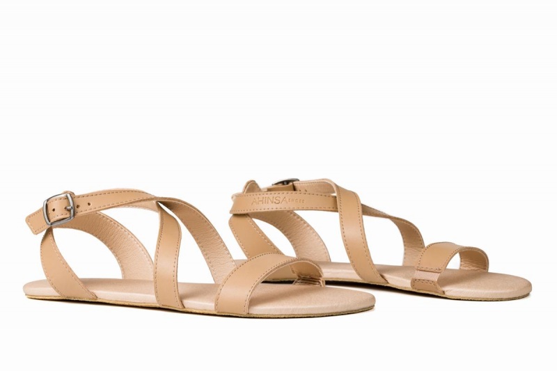 Sandales Ahinsa Hava Barefoot Femme Beige | LKE1834FV