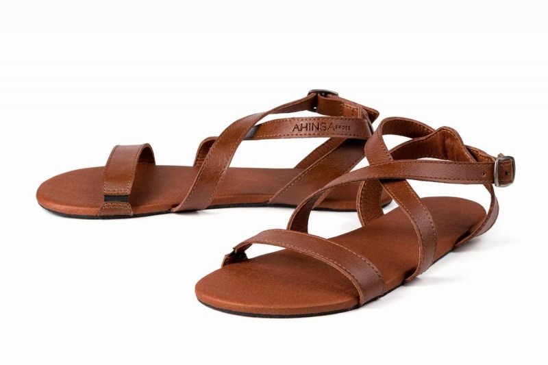 Sandales Ahinsa Hava Barefoot Femme Marron | ZIC7347EW