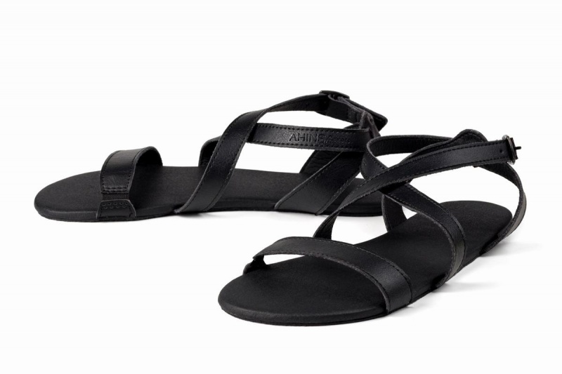 Sandales Ahinsa Hava Barefoot Femme Noir | THE4280AT