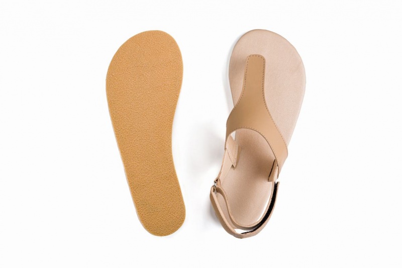 Sandales Ahinsa Simple Barefoot Femme Beige | SXG974WY