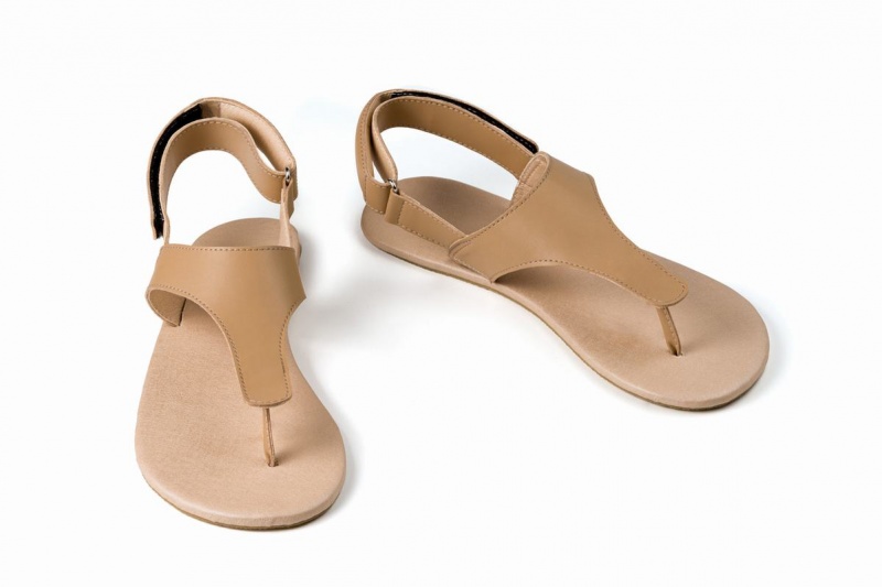 Sandales Ahinsa Simple Barefoot Femme Beige | SXG974WY