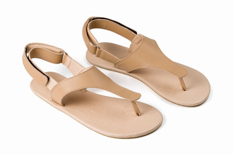 Sandales Ahinsa Simple Barefoot Femme Beige | SXG974WY